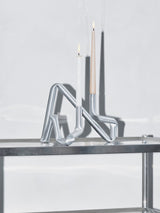 Lysestage børstet aluminium